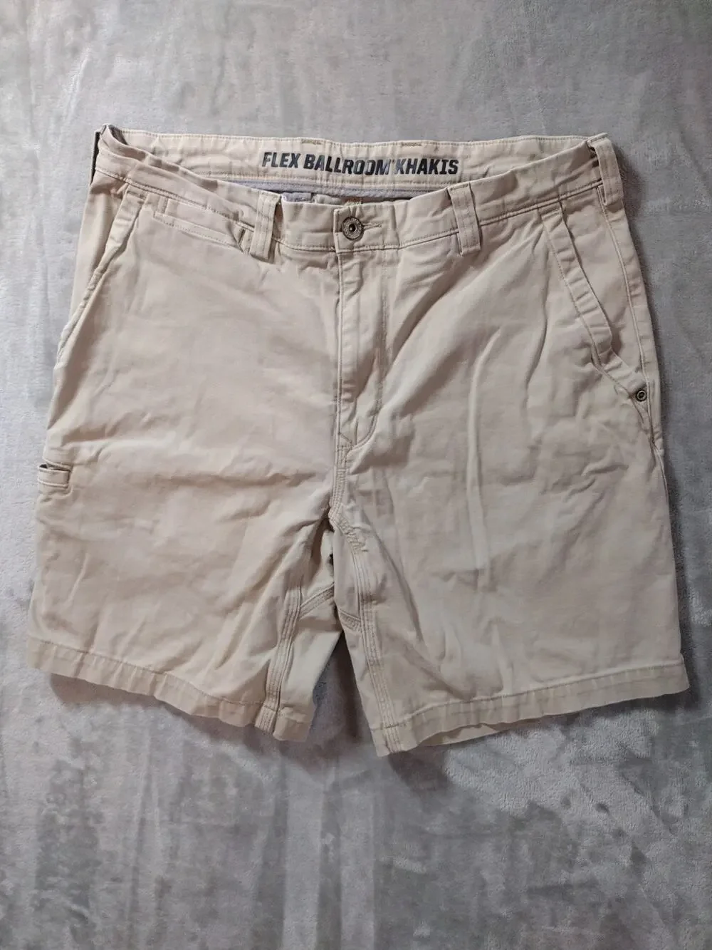 Duluth Trading Co Flex Ballroom Khakis Shorts Mens 32 Utility Cargo Gorpcore